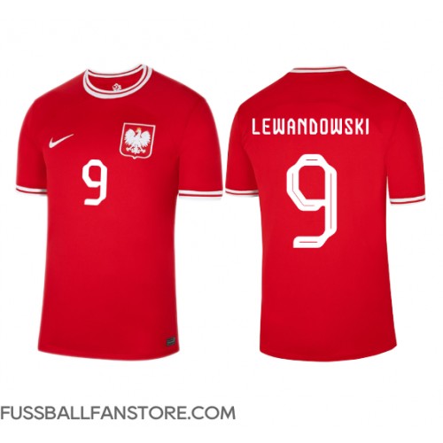 Polen Robert Lewandowski #9 Replik Auswärtstrikot WM 2022 Kurzarm